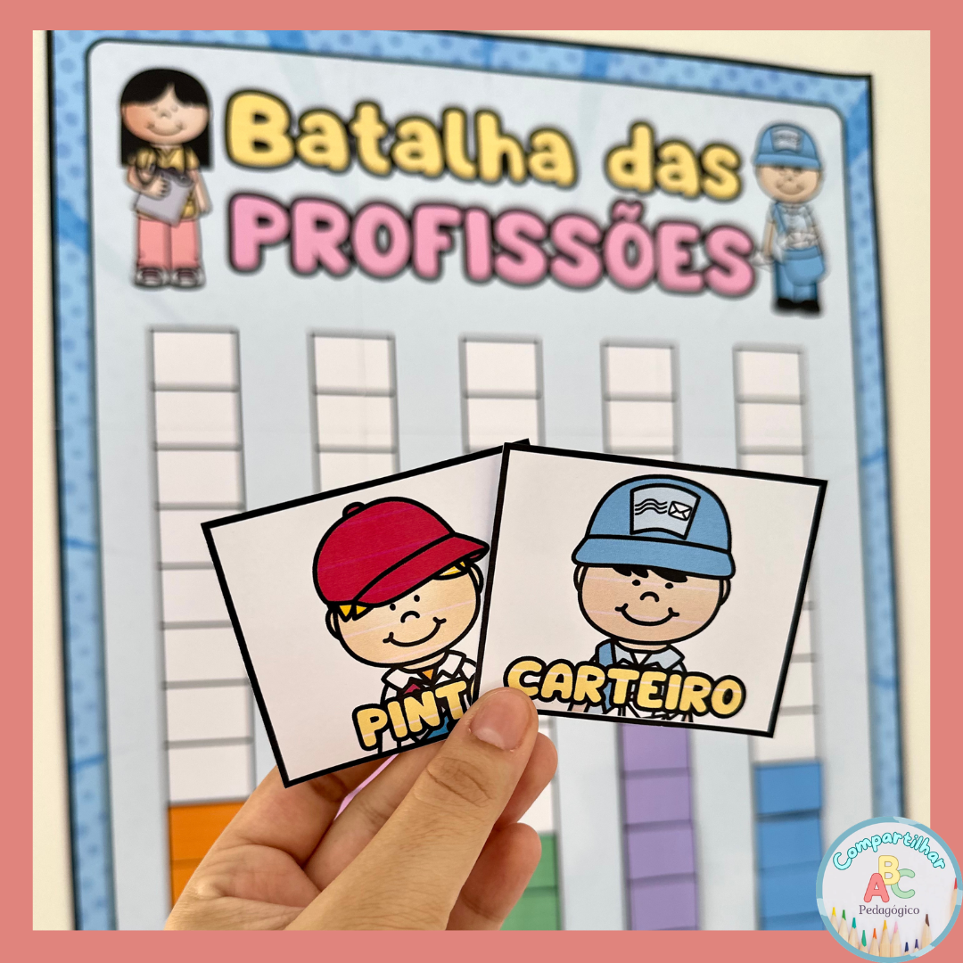 A Dinâmica Batalha das Profissões é um recurso pedagógico para trabalhar o tema profissões com crianças da Educação Infantil e das séries iniciais do Ensino Fundamental.